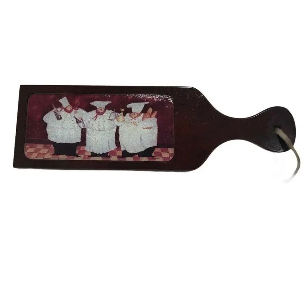 Cherrywood Cutting Board Charcuterie Cheese with Chefs Print